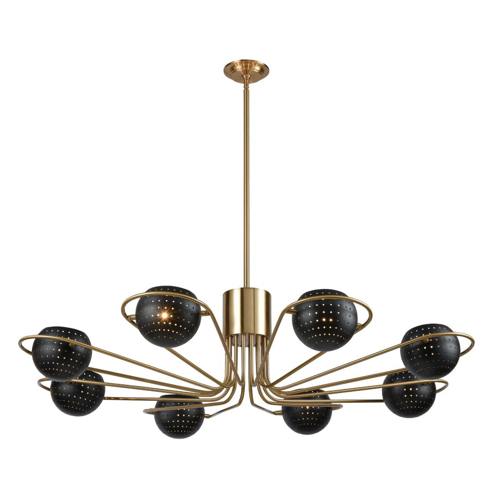 Atlas Scarab 47'' Wide 8-Light Chandelier - Handcrafted Satin Brass Design for Stunning Indoor Ambiance CL11325-BS