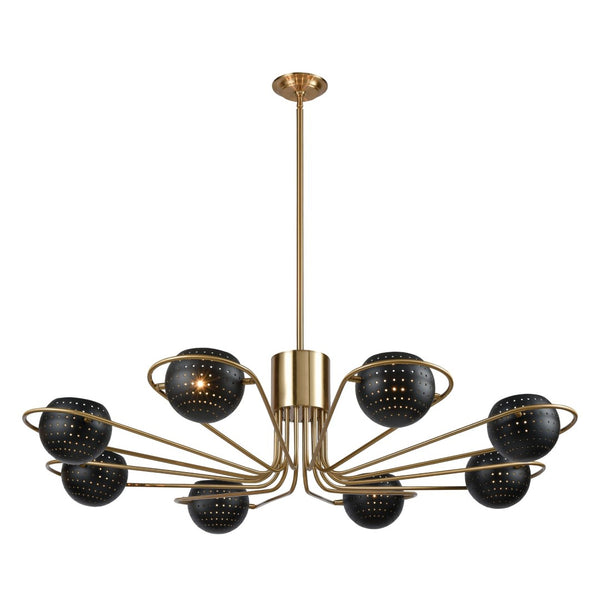 Atlas Scarab 47'' Wide 8-Light Chandelier - Handcrafted Satin Brass Design for Stunning Indoor Ambiance CL11325-BS