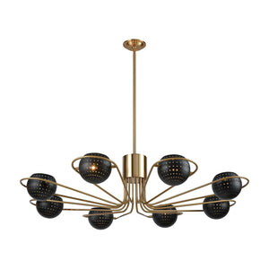 Atlas Scarab 47'' Wide 8-Light Chandelier - Handcrafted Satin Brass Design for Stunning Indoor Ambiance CL11325-BS