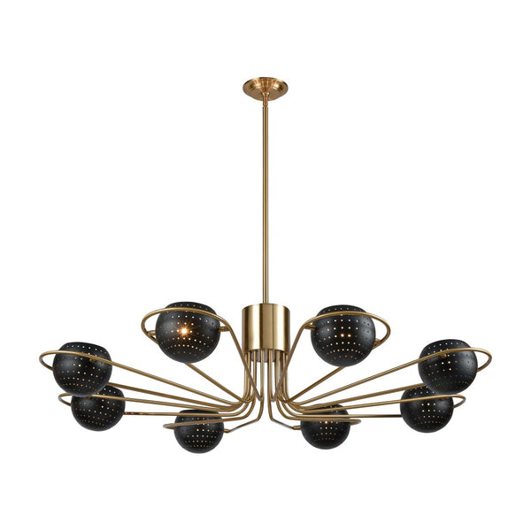 Atlas Scarab 47'' Wide 8-Light Chandelier - Handcrafted Satin Brass Design for Stunning Indoor Ambiance CL11325-BS
