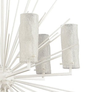 Atlas Sea Urchin Chandelier - Coastal-Inspired 4-Light Starburst Fixture with Textured Oceanic Details White Coral 27'' CL11327-WH