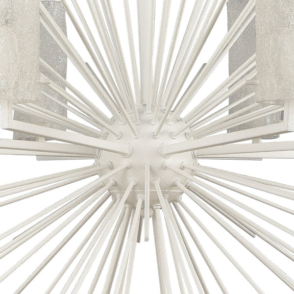 Atlas Sea Urchin Chandelier - Coastal-Inspired 4-Light Starburst Fixture with Textured Oceanic Details White Coral 34'' CL11328-WH