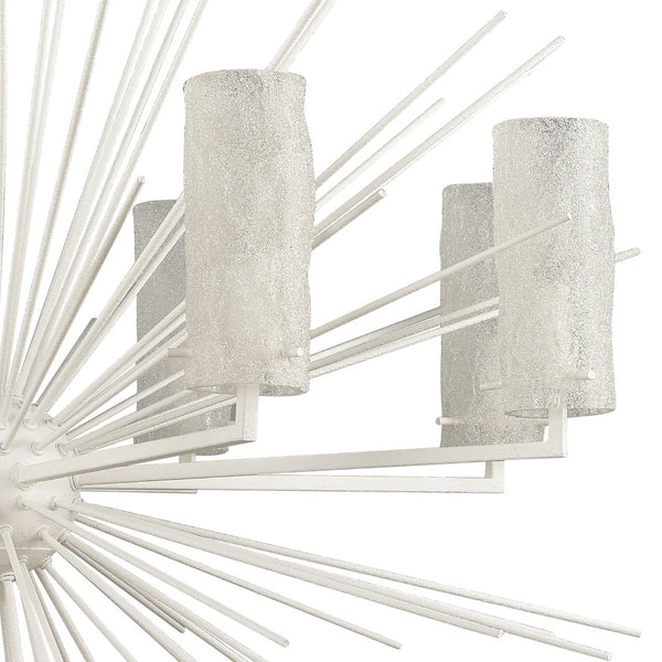 Atlas Sea Urchin Chandelier - Coastal-Inspired 4-Light Starburst Fixture with Textured Oceanic Details White Coral 34'' CL11328-WH