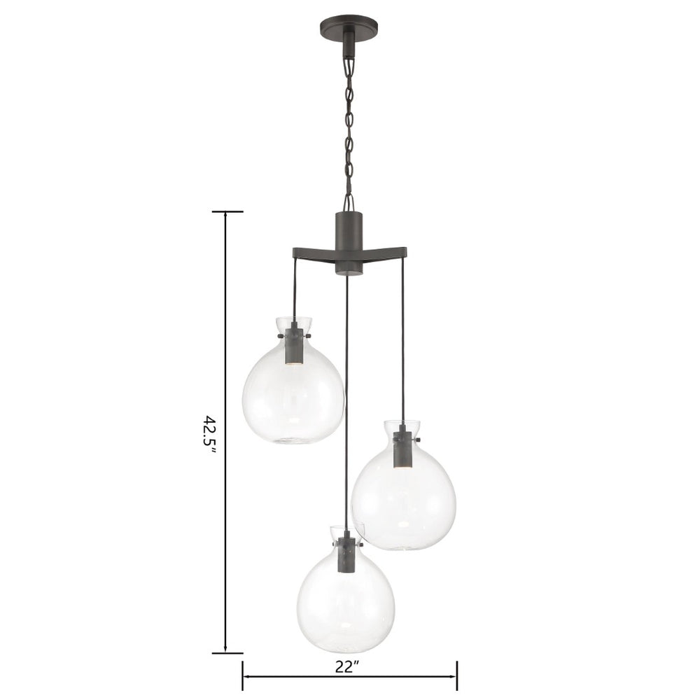 Atlas Selina 22" Wide LED Chandelier in Oil Rubbed Bronze - Elegant Modern Lighting for Home Decor CL11329-BZ