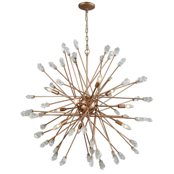 Atlas Serendipity 38'' Wide 9-Light Chandelier - Modern Starburst Design in Warm Matte Gold Finish CL11330-GD
