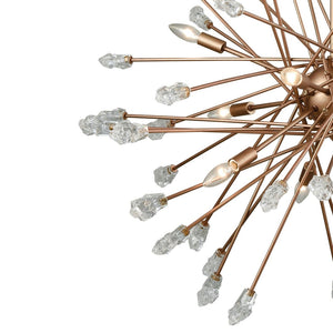 Atlas Serendipity 38'' Wide 9-Light Chandelier - Modern Starburst Design in Warm Matte Gold Finish CL11330-GD