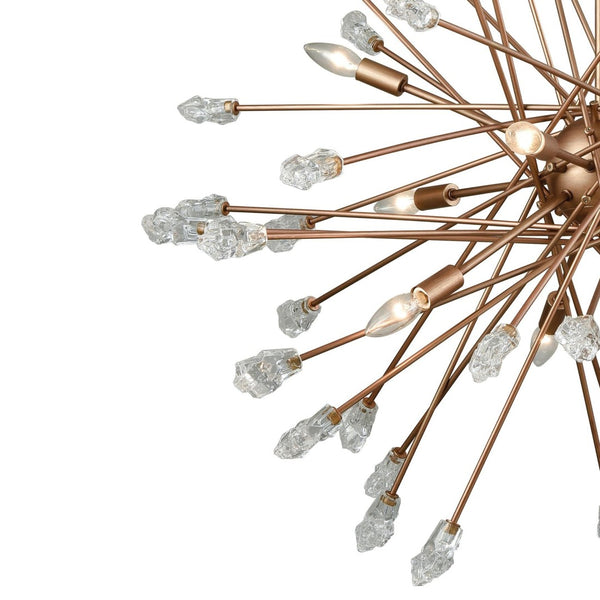 Atlas Serendipity 38'' Wide 9-Light Chandelier - Modern Starburst Design in Warm Matte Gold Finish CL11330-GD