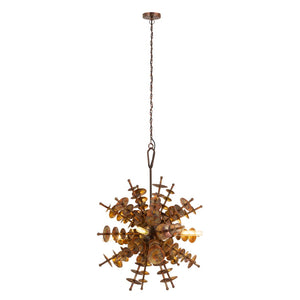 Atlas Sigma Midcentury Starburst 4-Light Chandelier in Autumn Brass – Stunning Interior Illumination Fixture CL11331-BS