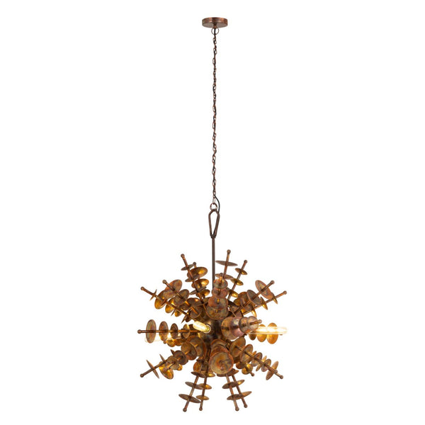 Atlas Sigma Midcentury Starburst 4-Light Chandelier in Autumn Brass – Stunning Interior Illumination Fixture CL11331-BS