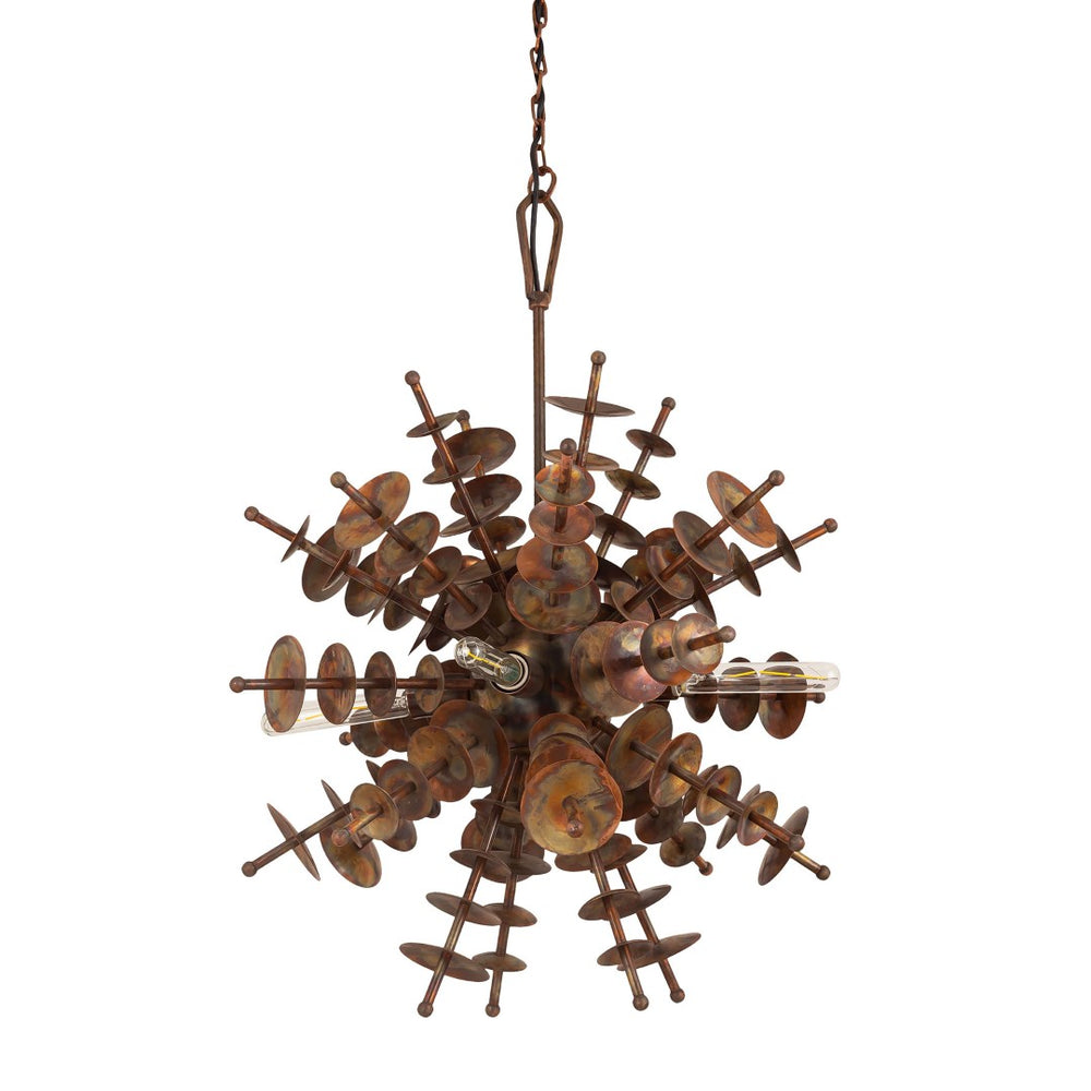 Atlas Sigma Midcentury Starburst 4-Light Chandelier in Autumn Brass – Stunning Interior Illumination Fixture CL11331-BS