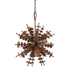 Atlas Sigma Midcentury Starburst 4-Light Chandelier in Autumn Brass – Stunning Interior Illumination Fixture CL11331-BS