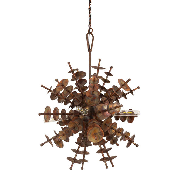 Atlas Sigma Midcentury Starburst 4-Light Chandelier in Autumn Brass – Stunning Interior Illumination Fixture CL11331-BS