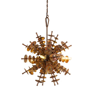 Atlas Sigma Midcentury Starburst 4-Light Chandelier in Autumn Brass – Stunning Interior Illumination Fixture CL11331-BS