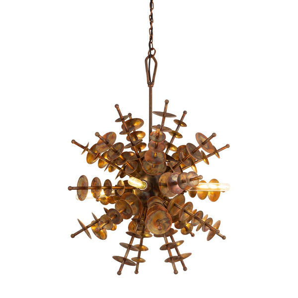 Atlas Sigma Midcentury Starburst 4-Light Chandelier in Autumn Brass – Stunning Interior Illumination Fixture CL11331-BS