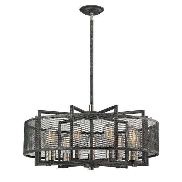 Atlas Slatington Industrial 6-Light Chandelier with Wire Mesh Accents for a Bold, Modern Interior Design Brushed Nickel 28'' CL11333-BK