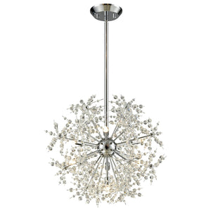 Atlas Snowburst Dazzling 7-Light Chandelier with Crystal Beads for Elegant Indoor Illumination and Style Polished Chrome 20'' CL11334-CH