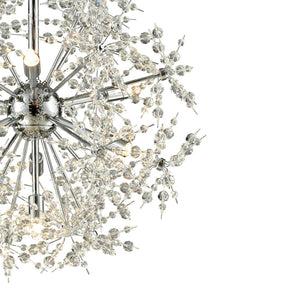 Atlas Snowburst Dazzling 7-Light Chandelier with Crystal Beads for Elegant Indoor Illumination and Style Polished Chrome 20'' CL11334-CH