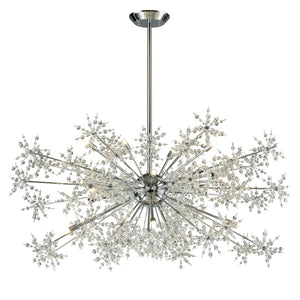 Atlas Snowburst Dazzling 7-Light Chandelier with Crystal Beads for Elegant Indoor Illumination and Style Polished Chrome 48'' CL11335-CH