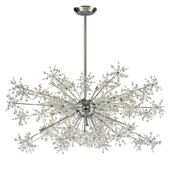 Atlas Snowburst Dazzling 7-Light Chandelier with Crystal Beads for Elegant Indoor Illumination and Style Polished Chrome 48'' CL11335-CH