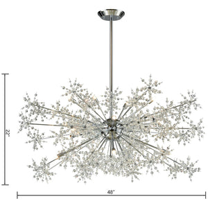 Atlas Snowburst Dazzling 7-Light Chandelier with Crystal Beads for Elegant Indoor Illumination and Style Polished Chrome 48'' CL11335-CH