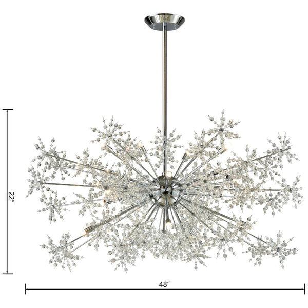Atlas Snowburst Dazzling 7-Light Chandelier with Crystal Beads for Elegant Indoor Illumination and Style Polished Chrome 48'' CL11335-CH