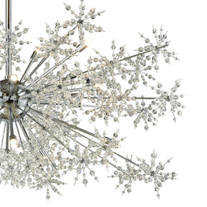 Atlas Snowburst Dazzling 7-Light Chandelier with Crystal Beads for Elegant Indoor Illumination and Style Polished Chrome 48'' CL11335-CH