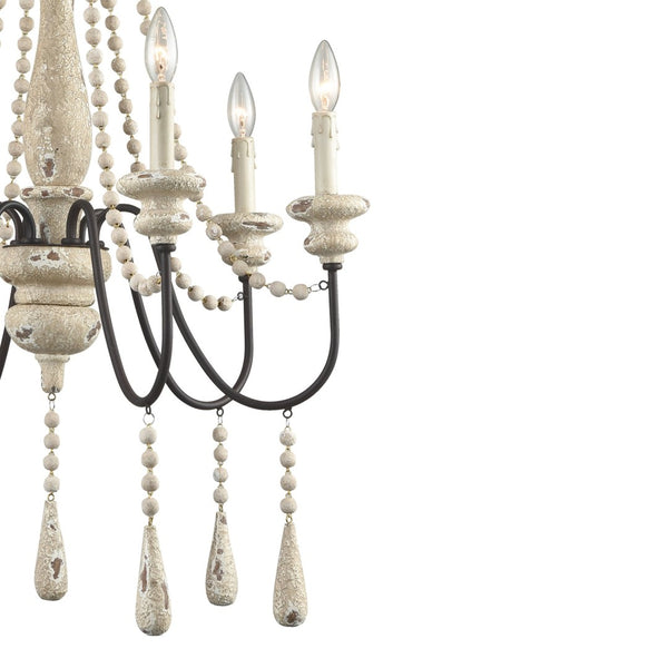 Atlas Sommieres 25" Wide 6-Light Chandelier - Antique French Cream Elegance for Modern Interiors CL11338-CR