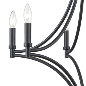 Atlas Spanish Villa 6-Light Chandelier - Elegant Mediterranean Design for Stunning Indoor Illumination Charcoal 26'' CL11339-BK