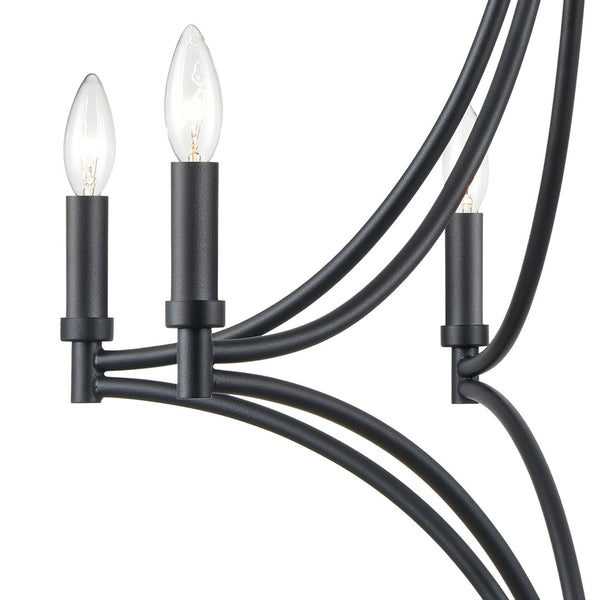 Atlas Spanish Villa 6-Light Chandelier - Elegant Mediterranean Design for Stunning Indoor Illumination Charcoal 26'' CL11339-BK