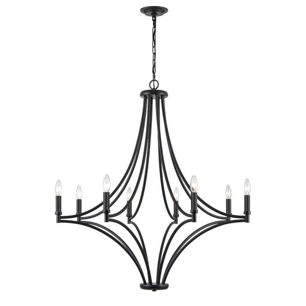 Atlas Spanish Villa 6-Light Chandelier - Elegant Mediterranean Design for Stunning Indoor Illumination Charcoal 36'' CL11340-BK