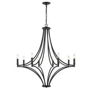 Atlas Spanish Villa 6-Light Chandelier - Elegant Mediterranean Design for Stunning Indoor Illumination Charcoal 36'' CL11340-BK