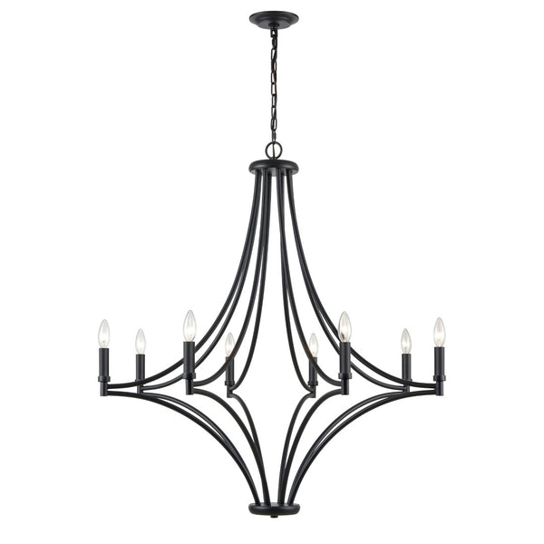 Atlas Spanish Villa 6-Light Chandelier - Elegant Mediterranean Design for Stunning Indoor Illumination Charcoal 36'' CL11340-BK