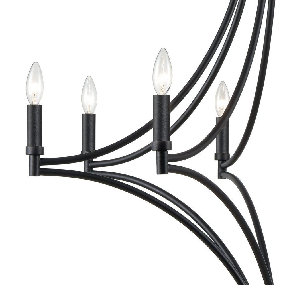 Atlas Spanish Villa 6-Light Chandelier - Elegant Mediterranean Design for Stunning Indoor Illumination Charcoal 36'' CL11340-BK