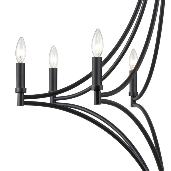 Atlas Spanish Villa 6-Light Chandelier - Elegant Mediterranean Design for Stunning Indoor Illumination Charcoal 36'' CL11340-BK