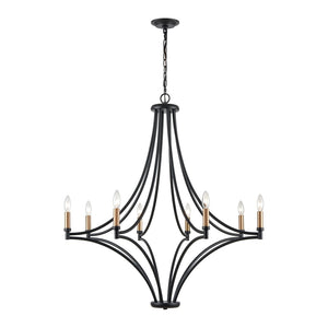 Atlas Spanish Villa 6-Light Chandelier - Elegant Mediterranean Design for Stunning Indoor Illumination Charcoal 36'' CL11340-BK