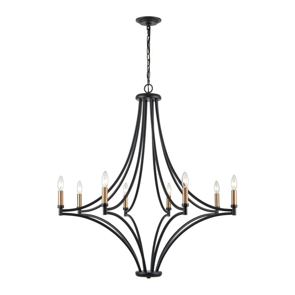 Atlas Spanish Villa 6-Light Chandelier - Elegant Mediterranean Design for Stunning Indoor Illumination Charcoal 36'' CL11340-BK