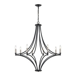 Atlas Spanish Villa 6-Light Chandelier - Elegant Mediterranean Design for Stunning Indoor Illumination Charcoal 36'' CL11340-BK
