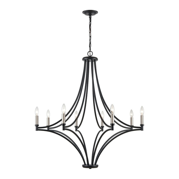 Atlas Spanish Villa 6-Light Chandelier - Elegant Mediterranean Design for Stunning Indoor Illumination Charcoal 36'' CL11340-BK