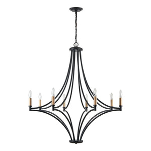 Atlas Spanish Villa 6-Light Chandelier - Elegant Mediterranean Design for Stunning Indoor Illumination Charcoal 36'' CL11340-BK