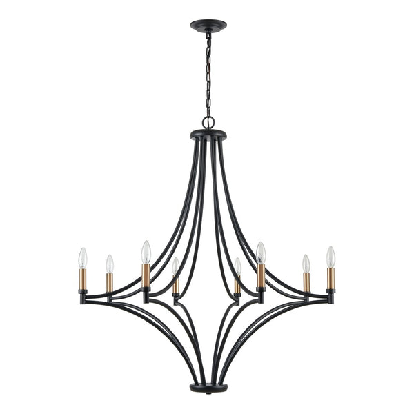 Atlas Spanish Villa 6-Light Chandelier - Elegant Mediterranean Design for Stunning Indoor Illumination Charcoal 36'' CL11340-BK