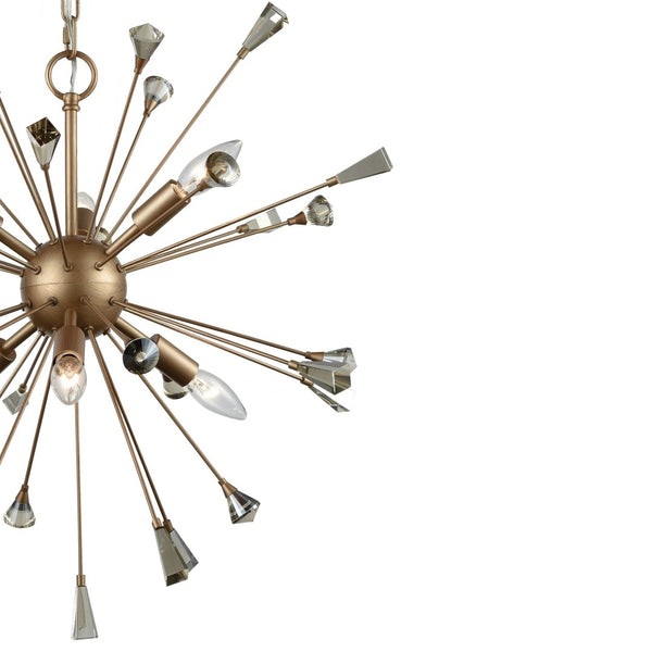Atlas Sprigny 25'' Wide 6-Light Chandelier - Modern Starburst Design with Exquisite Crystal Accents Matte Gold CL11341-GD