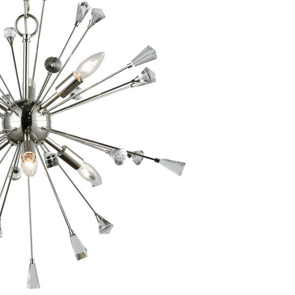 Atlas Sprigny 25'' Wide 6-Light Chandelier - Modern Starburst Design with Exquisite Crystal Accents Polished Nickel CL11341-NK