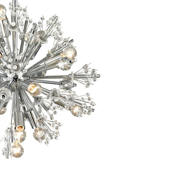 Atlas Starburst Chandelier - 15-Light Mid-Century Modern Design for Stunning Indoor Illumination & Style Polished Chrome 20'' CL11343-CH