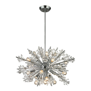 Atlas Starburst Chandelier - 15-Light Mid-Century Modern Design for Stunning Indoor Illumination & Style Polished Chrome 26'' CL11344-CH