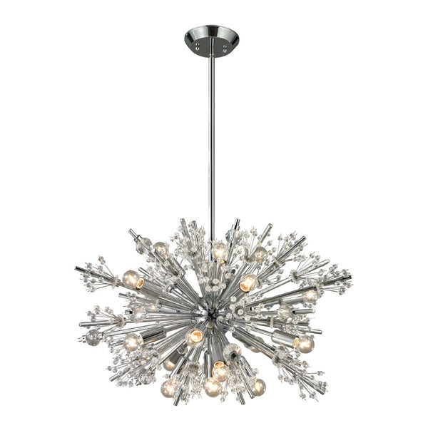 Atlas Starburst Chandelier - 15-Light Mid-Century Modern Design for Stunning Indoor Illumination & Style Polished Chrome 26'' CL11344-CH