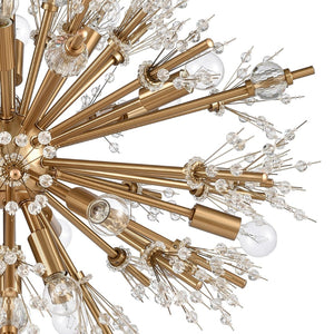 Atlas Starburst Chandelier - 15-Light Mid-Century Modern Design for Stunning Indoor Illumination & Style Satin Brass 26'' CL11344-GD