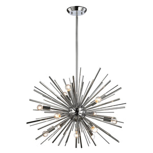 Atlas Starburst Chandelier - 15-Light Mid-Century Modern Design for Stunning Indoor Illumination & Style Polished Chrome 27'' CL11345-CH