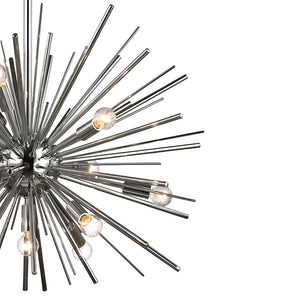 Atlas Starburst Chandelier - 15-Light Mid-Century Modern Design for Stunning Indoor Illumination & Style Polished Chrome 27'' CL11345-CH