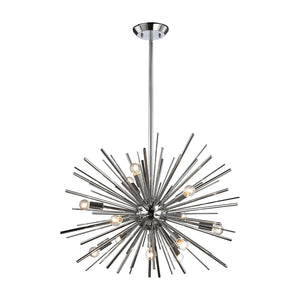 Atlas Starburst Chandelier - 15-Light Mid-Century Modern Design for Stunning Indoor Illumination & Style Polished Chrome 27'' CL11345-CH