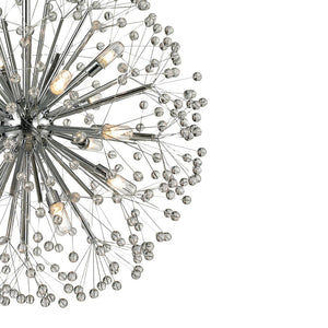 Atlas Starburst Chandelier - Iconic Mid-Century Modern Design with 16 Lights & Crystal Sphere Accents Polished Chrome 27'' CL11346-CH